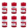 Bolsius Ribbed Pillar Scented Candles - Pomegranate (6 pcs)