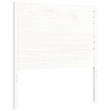 White Bed Frame with Headboard 90x200 cm - Solid Wood