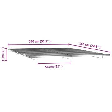 White Solid Wood Pine Bed Frame 140x190 cm - Hipomarket