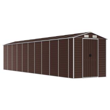 Garden Shed Brown 191x895x198 cm - Galvanised Steel Storage