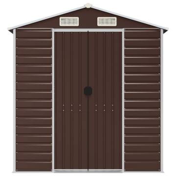 Garden Shed Brown 191x895x198 cm - Galvanised Steel Storage