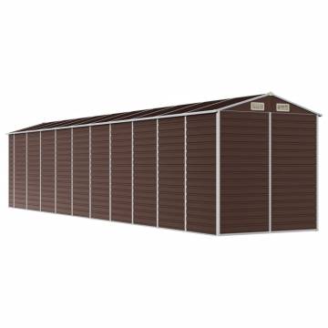 Garden Shed Brown 191x895x198 cm - Galvanised Steel Storage