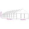 White Gazebo with Roof - 17.84x5.88m PE Shelter