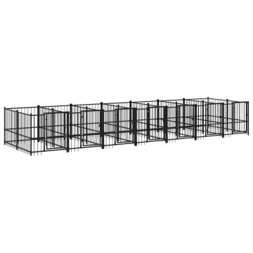 Outdoor Dog Kennel Steel 13.14 m² - Safe & Durable | HipoMarket