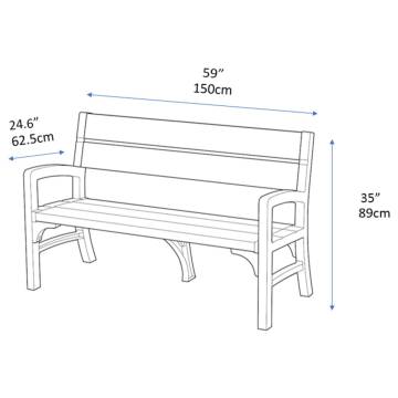 Keter Montero 3-Seater Garden Bench - Stylish & Durable