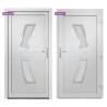 Front Door White 108x200 cm PVC - Elegant & Secure Entrance