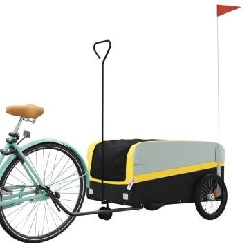 Bike Trailer Black and Yellow - 45 kg Iron Cargo Carrier