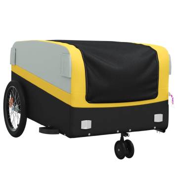 Bike Trailer Black and Yellow - 45 kg Iron Cargo Carrier