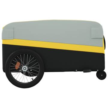 Bike Trailer Black and Yellow - 45 kg Iron Cargo Carrier