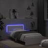 Stylish White Bed Frame with LED Lights - 100x200 cm