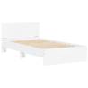 Stylish White Bed Frame with LED Lights - 100x200 cm