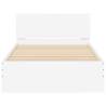 Stylish White Bed Frame with LED Lights - 100x200 cm