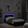 Stylish Black Bed Frame with LED Lights - 100x200 cm