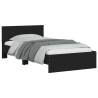 Stylish Black Bed Frame with LED Lights - 100x200 cm