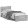 Concrete Grey Bed Frame with LED Lights - 90x200 cm