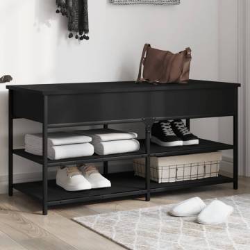 Shoe Bench Black 100x42.5x50 cm - Stylish & Functional