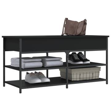 Shoe Bench Black 100x42.5x50 cm - Stylish & Functional