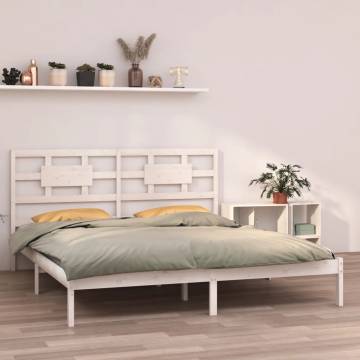 White Solid Wood Bed Frame 200x200 cm - Stylish & Sturdy