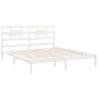 White Solid Wood Bed Frame 200x200 cm - Stylish & Sturdy