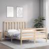 Solid Wood Bed Frame with Headboard - 140x200 cm | HipoMarket