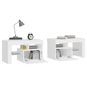 Stylish Bedside Cabinets with LED Lights - Set of 2