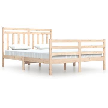 Solid Wood Bed Frame 140x200 cm - Timeless Design