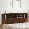 Modern Sideboard with LED Lights - Brown Oak | Hipo Market