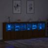 Modern Sideboard with LED Lights - Brown Oak | Hipo Market