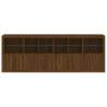 Modern Sideboard with LED Lights - Brown Oak | Hipo Market