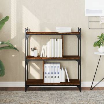 Stylish 3-Tier Brown Oak Bookcase | Durable Engineered Wood