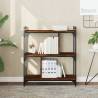 Bookcase 3-Tier Brown Oak 76x32x88 cm Engineered Wood Colour brown oak Quantity in Package 1 Height 88 cm 