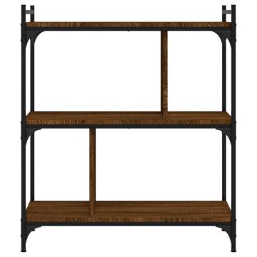 Stylish 3-Tier Brown Oak Bookcase | Durable Engineered Wood