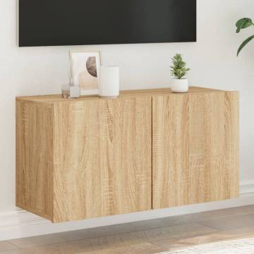 Wall-Mounted TV Cabinet Sonoma Oak | Stylish Storage Solution