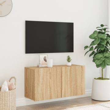 Wall-Mounted TV Cabinet Sonoma Oak | Stylish Storage Solution