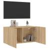 Wall-Mounted TV Cabinet Sonoma Oak | Stylish Storage Solution