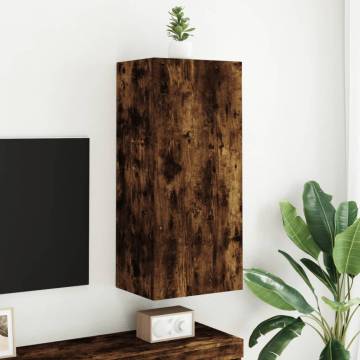 TV Wall Cabinet Smoked Oak - 40.5x30x90 cm | HipoMarket