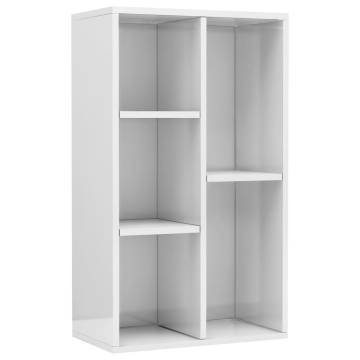 High Gloss White Book Cabinet - Stylish Storage Solution