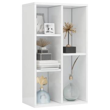 High Gloss White Book Cabinet - Stylish Storage Solution