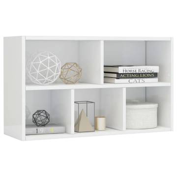 High Gloss White Book Cabinet - Stylish Storage Solution