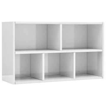 High Gloss White Book Cabinet - Stylish Storage Solution