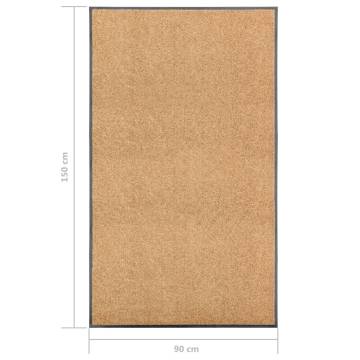 Washable Cream Doormat 90x150 cm - Durable & Non-Slip