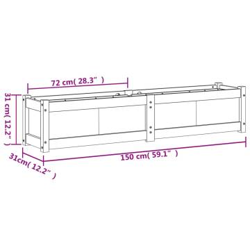 Garden Planter 150x31x31 cm - Solid Wood Pine | Hipo Market