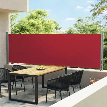 Stylish Red Patio Retractable Side Awning 140x600 cm