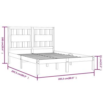 White Solid Wood Pine Bed Frame 200x200 cm | Hipo Market