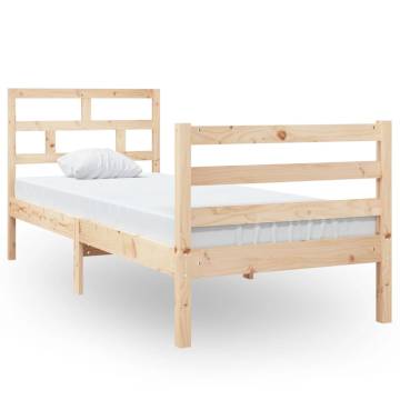 Solid Wood Bed Frame 75x190 cm - Modern Small Single Design