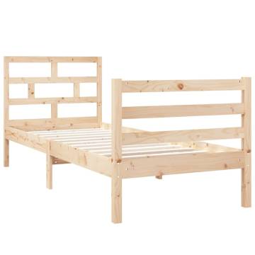 Solid Wood Bed Frame 75x190 cm - Modern Small Single Design