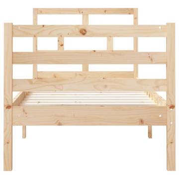 Solid Wood Bed Frame 75x190 cm - Modern Small Single Design