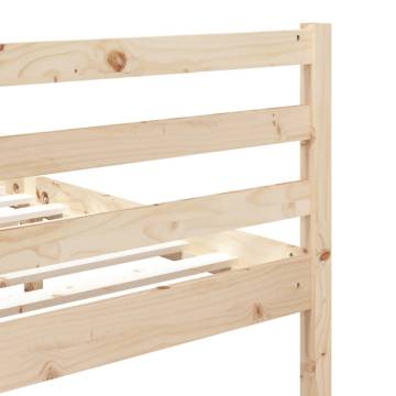 Solid Wood Bed Frame 75x190 cm - Modern Small Single Design