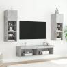 Stylish TV Cabinet with LED Lights - Concrete Grey 60x30x30 cm