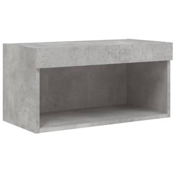 Stylish TV Cabinet with LED Lights - Concrete Grey 60x30x30 cm